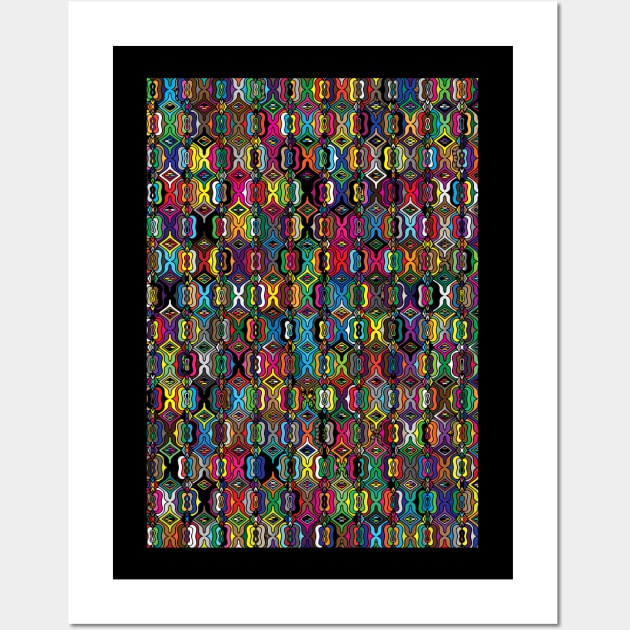 Colorful Batik Modern Abstract Pattern Wall Art by 13Lines Art